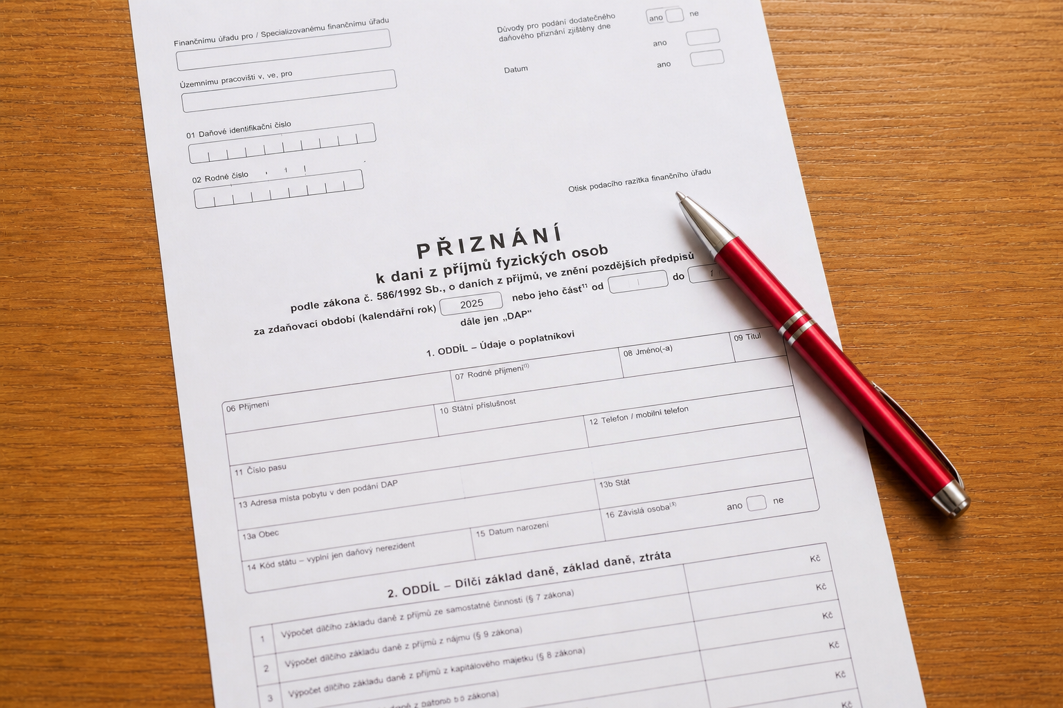 Oprava nejčastějších chyb v daňovém přiznání, aby jej finanční úřad nevrátil zpět